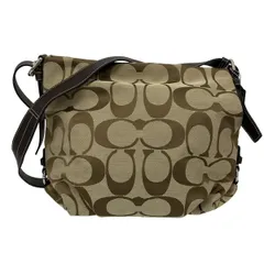 COACH(コーチ) ショルダーバッグ シグネチャーダッフルショルダーバッグ F15067 カーキ×ダークブラウン レザー