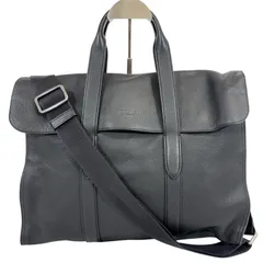 【希少・美品】COACH コーチ オールレザー 2way ショルダーバッグ ビジネスバッグ ハンドバッグ ブラック 黒色 レディース メンズ ユニセックス カジュアル フォーマル オフィス 本革