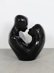 1970 - 80年代 ヴィンテージ ブラックセラミック レディー & ジェントルマン オーナメント