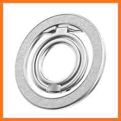 【新品】 スマホリング 両面マグネット Mag-Safeリング スマホスタンド バンカーリング マグセーフシール1枚付き 強力粘着 磁気増強 折り畳み式 360度回転 簡単着脱 iPhone16 15 14 13 12シリーズ対応 (シルバー（キラキラ）) 1