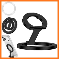 【新品】 スマホリング MagSafe対応 スマホスタンド マグセーフ 超薄型折りたたみ式 ホルダー 超強力 N52両面磁石式 マグネット スタンド機能 二段式 片手操作 360度回転 角度調整可能 落下防止 指輪型 コンパクト iPhone 17 17  0