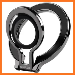 【新品】 NIMASO スマホリング Magsafe対応 マグセーフ リング シリコンリング スマホ落下防止 角度調整可能 スタンド機能 バンカーリング 磁気増強 メタルリング付き iPhone16/15シリーズ、Androidなど全機種対応(ブラック) 1
