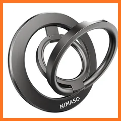 【新品】 NIMASO スマホリング MagSafe対応 スマホリング マグネット式 スマホ落下防止 角度調整可能 金属リング付き iPhone16/15シリーズ、Androidなど全機種対応(ブラック)
