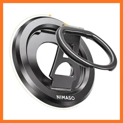 【新品】 【2025新モデル】 NIMASO スマホリング MagSafe対応 マグセーフ リング マグネット式 スマホ落下防止 360度回転 角度調整可能 金属リング付き iPhone16/15シリーズ、Androidなど全機種対応(ブラック)DZH25A1