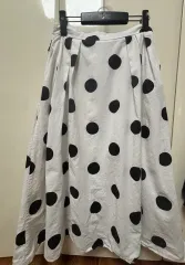 ドット 白 フレア スカート