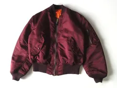 希少カラー USA製 90sビンテージ ALPHA INDUSTRIES アルファインダストリーズ 中綿/エコダウン入 MA-1 フライトジャケット M バーガンディ