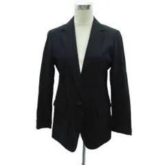 コムサ COMME CA テーラードジャケット シングル ミドル丈 11 L 黒 ブラック /HO34 ■GY58