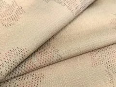 平和屋着物▽本塩沢　単衣　葡萄蔦の葉文　正絹　逸品　AABF0980jh