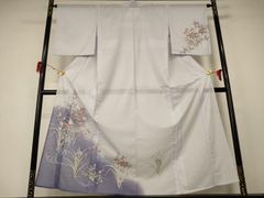 D956 夏着物 訪問着 総刺繍 花模様 絽 ポリエステル 極美品 - メルカリ