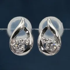 ヴァンドーム青山 プラチナ ダイヤ ドロップ ピアス/25-2689