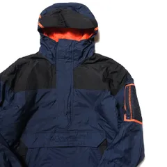 90's コロンビア Columbia 中綿 ナイロン アノラック パーカー (S) 紺×黒×オレンジ系 メッシュポケット プルオーバー フード 1997年製 アメリカ古着 USED ビンテージ ヴィンテージ