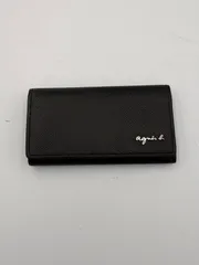 ▪️agnes b アニエスベー レザー キーケース ブラック 4連 ロゴ刻印