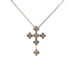 ヴァンドーム K18PG ダイヤモンド クロス ペンダント//j66-6