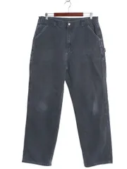 【お得なクーポン配布中!】 US企画 カーハート ウォッシュド ダック ペインター パンツ メンズ 36 34 / 古着 ワーク ストレート ヘビーウェイト ボトムス ゆったり 紺