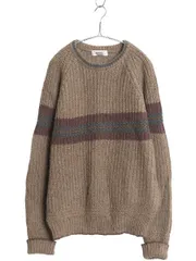 【お得なクーポン配布中!】 80s オールド ギャップ ボーダー ニット セーター メンズ L / ヴィンテージ アクリル ウール リブ編み チャンキー ローゲージ クルーネック