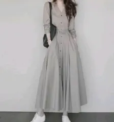 L308 Vネック ロング ONE PIECE ウエスト紐 セット