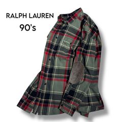 90s RALPH LAURENラルフローレン レザーヨーク リバーシブルベスト