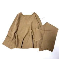 【Spick and Span／スピックアンドスパン】美品  ペプラムフレアリボンニット ベージュ系 フリーサイズ