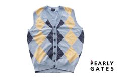 PEARLY GATES アーガイル ノースリーブベスト 日本製綿100% - メルカリ