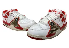 ナイキ NIKE 23年製 × STUSSY ステューシー AIR FLIGHT 89 LOW SP エア フライト ロー 蛇柄 バスケ シューズ 白 赤 FD6475-101 メンズ靴 スニーカー ホワイト 25.5cm 104S-1109