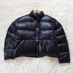 90s　ウールリッチ　Wool rich　短丈　Y2K　肉厚　ダウンジャケット　ロゴワッペン　ブラック　黒　L　ヴィンテージ　ヌプシ