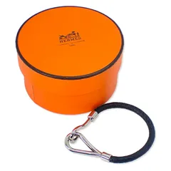 HERMES/エルメス/黒革/フック/シルバー色金具/ブレスレット/j86-3