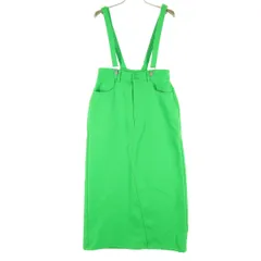 niko and... ニコアンド ロング丈 サスペンダースカート 3 グリーン レディース 古着