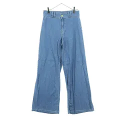 美品 SOMETHING サムシング 日本製 ワイドデニムパンツ M ブルー レディース 古着