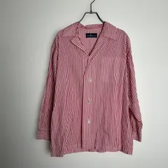 POLO RALPH LAUREN レッド　ストライプ　オープンカラー　シャツ