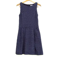 イブルース ワンピース トップス ノースリーブ ドット柄 レディース 42サイズ ネイビー IBLUES 【中古】