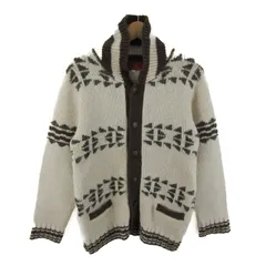 インディアンモーターサイクル カーディガン トップス ニットジャケット メンズ Lサイズ ベージュ×茶 Indian Motorcycle 【中古】