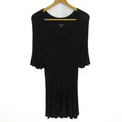 エポカ ニットワンピース トップス 長袖 シルク混 日本製 レディース 40サイズ ブラック EPOCA 【中古】