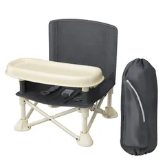 【特価商品】収納袋付き 安全ベルト 丈夫 耐荷重15kg 滑り止め 幼児用 軽量 折り畳み携帯式 お食事椅子 赤ちゃん (grey) 子供 キッズチェア テーブルチェア ベビーチェア SouYuuKai