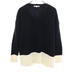 UNTITLED アンタイトル 日本製 長袖 Vネック セーター 4 ネイビー ニット レディース 古着