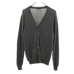 LeCENT レセント カシミヤ100％ 長袖 Vネック ニットカーディガン 2L チャコールグレー メンズ 古着