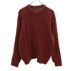 nano universe ナノユニバース 長袖 アラン セーター M ボルドー ニット メンズ 古着