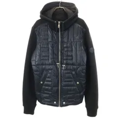 DIESEL ディーゼル 長袖 キルティング切替 ジップパーカー L ブラック メンズ 古着