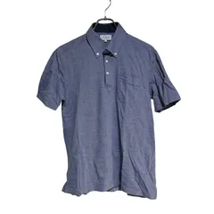 B067 LES MUES ダウンボタン ポロ シャツ ブルー シンプル カジュアル メンズ L