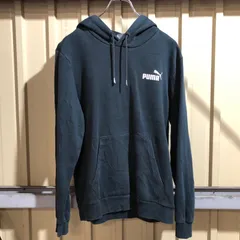 1308 PUMA パーカー ブラック XS プーマ スウェット ワンポイント プリントロゴ 古着卸 アメリカ仕入
