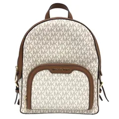 Michael Kors マイケルコース リュック・デイパック PVCキャンバス×レザー ホワイト×ブラウン【中古】レディース