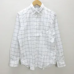 G■ユナイテッドアローズ/UNITED ARROWS GLR 長袖BDシャツ/チェック柄【M】白/men's/127【中古】■