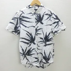 G■ザラ/ZARA MAN 半袖BDシャツ/リネン混【L】白/men's/114【中古】■
