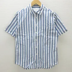 G■アーバンリサーチ/URBAN RESEARCH DOOR 半袖シャツ/ストライプ柄【40】青白/men's/122【中古】■
