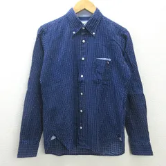 G■ビームス/BEAMS HEART 長袖BDシャツ/コットン【M】紺/men's/45【中古】■