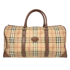 Burberrys バーバリーズ ボストンバッグ ノバチェック シャドーホース PVCキャンバス×レザー ベージュ【中古】ユニセックス