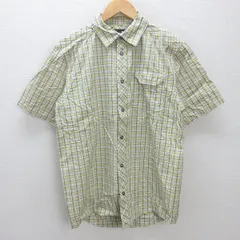 G■アンダーアーマー/UNDER ARMOUR 半袖シャツ/チェック柄【M】黄/men's/123【中古】■