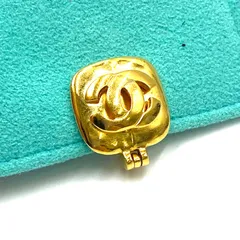 希少　CHANEL シャネル　ココマーク　イヤリング　片耳　ゴールド　スクエア　シリアルプレートあり　ヴィンテージ