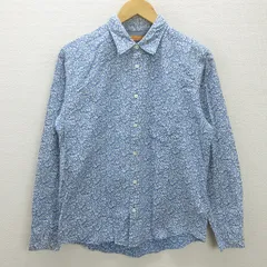 G■ジャーナルスタンダード/JOURNAL STANDARD 長袖シャツ/小花柄【M】青系/men's/101【中古】■