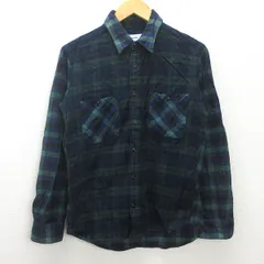 G■モンキータイム/monkey time 長袖シャツ/ネルシャツ チェック柄【M】緑紺/men's/94【中古】■