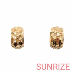 K18 カットデザイン フープピアス【No.1387】